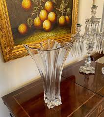 2000s Mikasa, Czech Crystal Vase, Florale 5085941 | Chairish