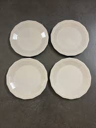 4 Homer Laughlin Colonial White 10” Dinner Plates Dover | eBay