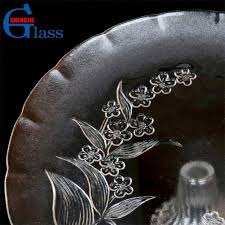 Wholesale Clear Embossed Flowers Glass Plates & Bowls