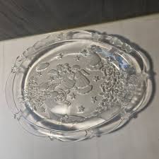 Mikasa 9" Crystal Glass Angels Christmas Trees Serving Plate ...