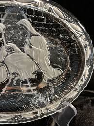 Mikasa Nativity Oval Glass Crystal Platter 9Inches Holiday ...