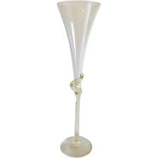 Union Street Glass Gold Champagne Flute Signed ...