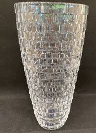 Large Mikasa Crystal Vase Basketweave Palazzo 11.6 Inches | eBay