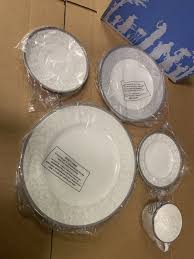 4 Piece Set Wedgwood Celestial Platinum Bone China "Dinner ...