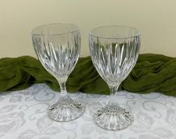 Vintage Pair of Mikasa, Park Lane, Vertical Cut Wine Glasses - Etsy