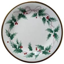 Similar Items to Mikasa Ribbon Holly Bread Plate Vintage Up ...