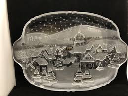 Crystal Clear Studios Embossed Winter Scene Serving Platter ...