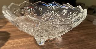 Mikasa Footed Snowflake Crystal Cut Glass Bowl | eBay