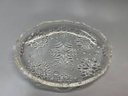 Snowflake Pattern Decorative Glass Cookie Candy Dish ...