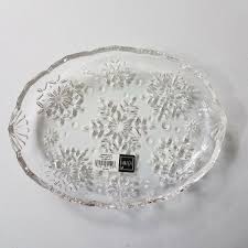Mikasa Crystal Snowflake Sweet Dish Dessert Tray Candy Dish ...