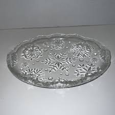 Mikasa Crystal Snowflake Oval Serving Dish Candy Bowl Plate ...