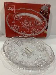Mikasa SNOWFLAKE Glass SWEET DISH 9.5" NEW Snow ...