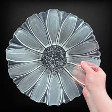 Vintage Decorative Glass Bowl With Frosted Sunflower Design ...