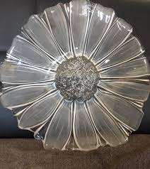 Vintage Decorative Fruit Bowl Plate Flower Frosted Glass ...