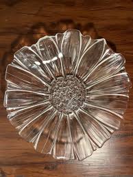 Mikasa Sunflower Bowl Frost Glass Dish Statement Console ...