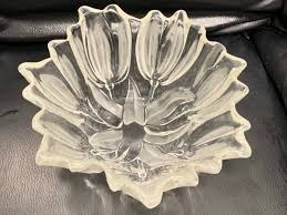 Vintage Mikasa Tulip Frosted/Clear Glass Dish/Bowl/Compote Germany | eBay