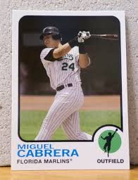 COOL BASEBALL CARD TOPPS RETRO DESIGNED MIAMI FLORIDA MARLINS MIGUEL CABRERA | eBay