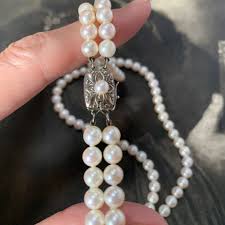 Vintage Mikimoto Akoya Pearl Necklace: Double Strand AAA ...