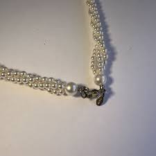 Vintage RMN Faux Pearl Twisted Three-Strand Necklace | eBay
