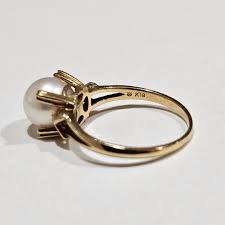 MIKIMOTO Akoya pearl ring K18YG yellow gold 8mm US 5 EU 49 ...