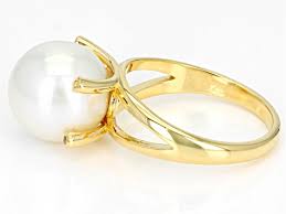 White Cultured Freshwater Pearl & White Topaz 18k Yellow ...