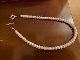 Japanese White Pearl Necklace Silver Clasp, Vintage Jewelry ...