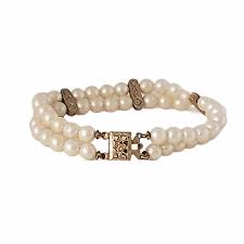 Double Strand Pearl Box Clasp Rhinestone Bracelet | eBay