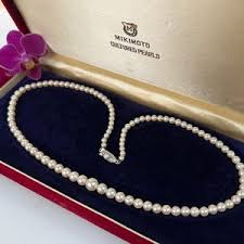 Antique Art Deco Mikimoto Graduated Pearl Necklace Silver Clasp 45cm - Etsy