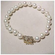 Cultured Pearl Bracelet 14K Tri-Colored. For Sale at Ruby Lane