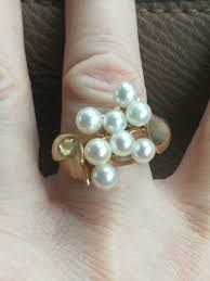 14K Vintage Pearl Cluster Ring - Etsy