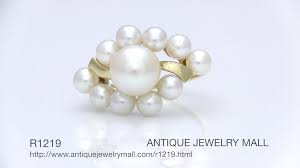 Vintage Mikimoto Pearl Cluster Ring in 14 Karat Yellow Gold ...