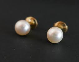 Pair Of Cultured Pearl Earrings, 5.50 mm. - Ear... | Antikeo