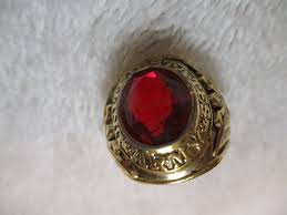 VTG United States Army Eagle Ring W/Synthetic RED Ruby ~Size ...