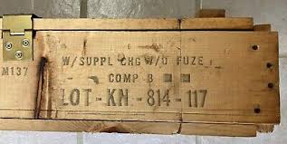 vintage wood ammo ammunition box crate cannon explosive projectile howitzer 1970 | eBay
