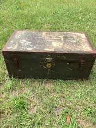 Vintage Trunk, Military Footlocker, Metal Trunk, Jimmy ...