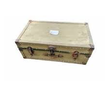 Vintage Army Military Foot Locker Wood Metal Trunk Chest ...