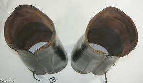 Vintage Black Leather Spats Half Chap Gaitors | eBay