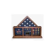 Memorial Flag Case, Three Bay Shadow Box, Flag Shadow Case