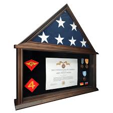Large Military Shadow Box Display Case for 5x9.5' Flag ...