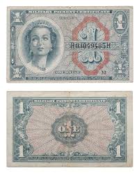 Банкнота США 1 доллар 1964 года (Pick M54) Военный ...