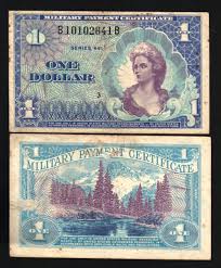 UNITED STATES USA 1 DOLLARS M68 1968 MILITARY PAYMENT MPC ...