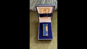Rare Iconic Vintage Dunhill Gold Plated Dark Blue Lacquer Swiss Made Lighter at 1stDibs | dunhill classic, 18k gold dunhill lighter price, vintage dunhill lighter price guide