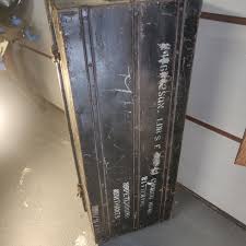 Antique early 20th century enamel and metal large Royal Air Force trunk / chest |