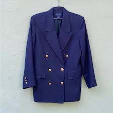 Charter Club | Jackets & Coats | Vintage Navy Blue Double ...