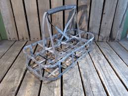 Vintage Metal Milk Bottle Carrier: Rustic Farmhouse Kitchen ...