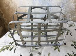 Vintage French Galvanized Zinc 6-bottle Wine Carrier: Rustic ...