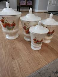 Vintage Haeger 4 Piece Pearlescent Cannister Set, 2 Sided ...