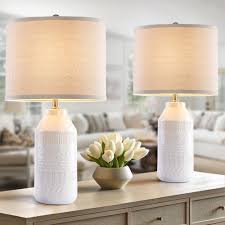 YUIlili 24" Ceramic Table Lamp Set of 2, 3 Way Dimmable ...