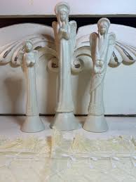 Porcelain Snow Powder Angel Figurines, Three Piece - Etsy