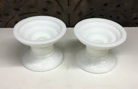 Vintage Pair Milk Glass Swirl Pattern 3.5” Candle Holders ...